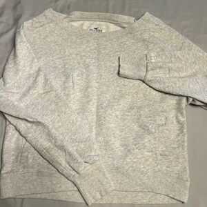 Hollister XS Gray Oversized Off The Shoulder Grey Sweater Sweatshirt
